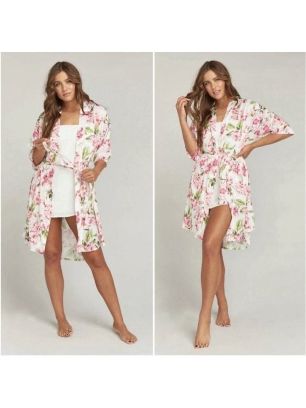 Show Me Your Mumu Brie Robe Garden of Blooms One Size Floral Coverup Pink White